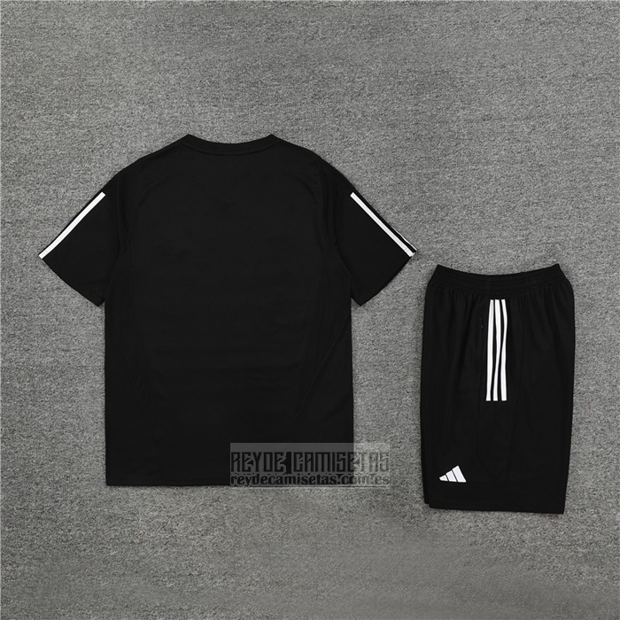 Chandal del Real Madrid Manga Corta 2023-2024 Negro - Pantalon Corto